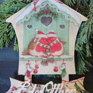 Vörösbegyek- karácsonyi ajtódísz  - Meska.hu