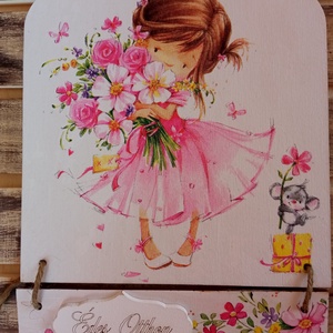 Balerina- kopogtató tábla, Otthon & Életmód, Dekoráció, Ajtó- és ablak dekoráció, Ajtódísz & Kopogtató, Decoupage, transzfer és szalvétatechnika, Festett tárgyak, MESKA