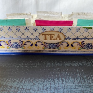 Mediterránmintás teatartó - otthon & életmód - konyhafelszerelés, tálalás - konyhai tárolás - tea & kávé tárolás - Meska.hu