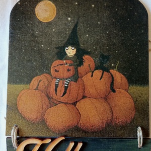 Halloweeni boszorkányos ajtódísz, Otthon & Életmód, Dekoráció, Halloween, Halloweeni ajtódíszek és ablakdíszek, Decoupage, transzfer és szalvétatechnika, MESKA