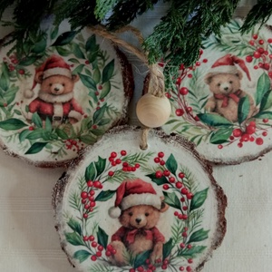 Teddy macik- karácsonyfadísz - Meska.hu