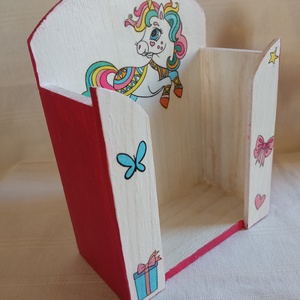 Szivárvány póni- zsebkendőtartó, Otthon & Életmód, Tárolás & Rendszerezés, Zsebkendőtartó, Decoupage, transzfer és szalvétatechnika, MESKA