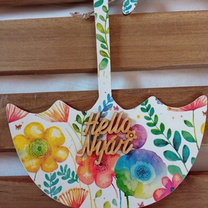 Esernyőalakú ajtódekoráció, Otthon & Életmód, Dekoráció, Ajtó- és ablak dekoráció, Ajtódísz & Kopogtató, Decoupage, transzfer és szalvétatechnika, MESKA