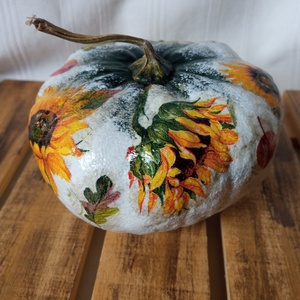 Napraforgós dísztök dekorció - otthon & életmód - dekoráció - halloween - halloweeni tök - Meska.hu