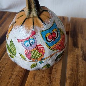 Baglyos dísztök dekorció - otthon & életmód - dekoráció - halloween - halloweeni tök - Meska.hu