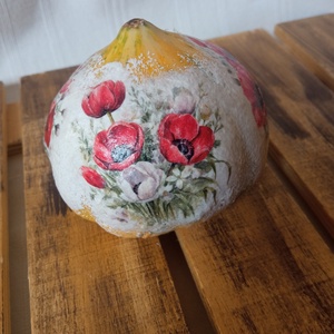 Pipacsos dísztök dekorció - otthon & életmód - dekoráció - halloween - halloweeni tök - Meska.hu