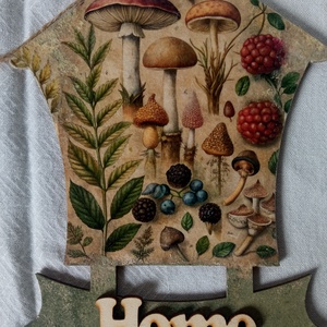 Gombavarzs- őszi ajtódísz, Otthon & Életmód, Dekoráció, Ajtó- és ablak dekoráció, Ajtódísz & Kopogtató, Decoupage, transzfer és szalvétatechnika, MESKA