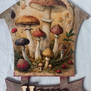 Varzsgombk- őszi ajtódísz, Otthon & Életmód, Dekoráció, Ajtó- és ablak dekoráció, Ajtódísz & Kopogtató, Decoupage, transzfer és szalvétatechnika, MESKA
