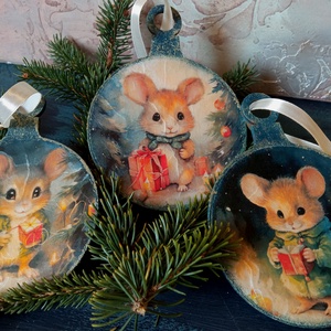 Kisegerek fakarcsonyfadísz - Meska.hu