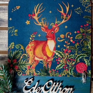 Csodaszarvas- adventi ajtókopogtató tábla - Meska.hu