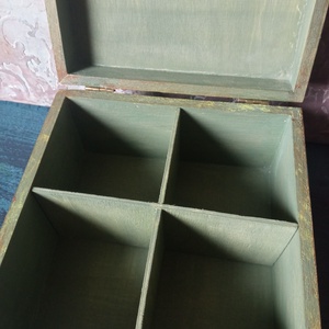 Elegns olíva- bronzos tes doboz - otthon & életmód - konyhafelszerelés, tálalás - konyhai tárolás - tea & kávé tárolás - Meska.hu