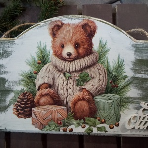 Teddy mackó- ajtókopogtató tábla - Meska.hu