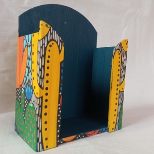 Kaktuszos zsebkendőtartó , Otthon & Életmód, Tárolás & Rendszerezés, Zsebkendőtartó, Decoupage, transzfer és szalvétatechnika, MESKA