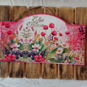 Vir�gos rét tavaszi ajtódísz, Otthon & Életmód, Dekoráció, Ajtó- és ablak dekoráció, Ajtódísz & Kopogtató, Decoupage, transzfer és szalvétatechnika, MESKA