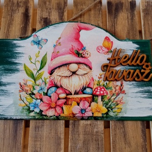 Manós tavaszi ajtókopogtató t�bla - Meska.hu