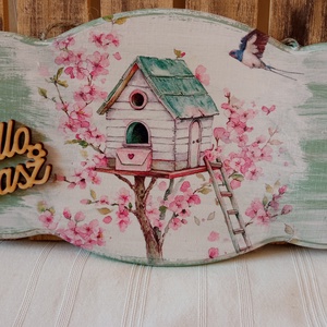 Cseresznyevir�gos tavaszi ajtódísz  - Meska.hu