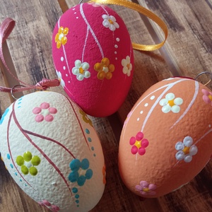 Pontozott húsvéti tojások, Ünnepi díszek, dekorációk, Húsvéti díszek és dekorációk, Húsvéti tojás, hímestojás, Festett tárgyak, MESKA