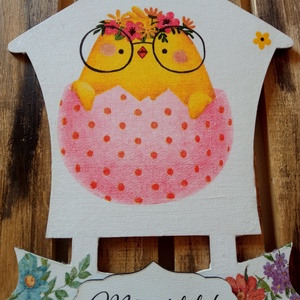 Húsvéti, csibés ajtókopogtatót�bla - Meska.hu