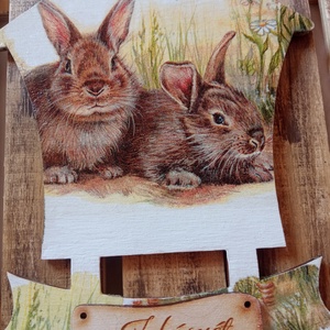 Húsvéti, nyuszis ajtókopogtatót�bla - Meska.hu