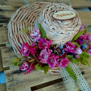 Any�knapi fonott kalap ajtódísz - otthon & életmód - dekoráció - ajtó- és ablak dekoráció - ajtódísz & kopogtató - Meska.hu