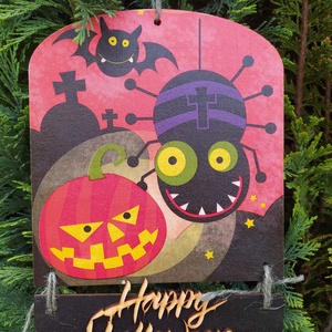 halloweeni ajtódísz- óriás pók - Meska.hu