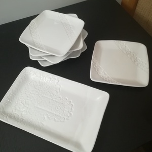 Kerámia desszertes készlet, Otthon & Életmód, Konyhafelszerelés, tálalás, Tálalás, Tányér & Étkészlet, Kerámia, MESKA
