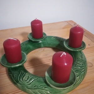 Kerámia adventi koszorú - karácsony - adventi díszek - adventi koszorú - Meska.hu