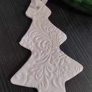 Fehér karácsonyfa dísz - Meska.hu