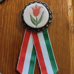 Kerámia kokárda, Ékszer, Kitűző és Bross, Kitűző, Kerámia, MESKA