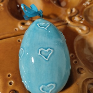 Kerámia hímes tojás  - otthon & életmód - dekoráció - asztal és polc dekoráció - asztaldísz - Meska.hu