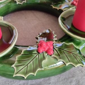 Kerámia adventi koszorú - karácsony - adventi díszek - adventi koszorú - Meska.hu