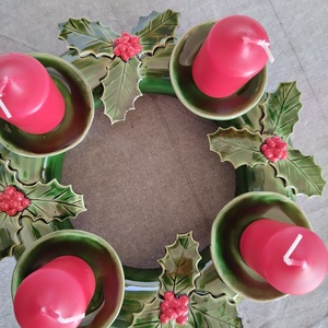 Kerámia adventi koszorú - karácsony - adventi díszek - adventi koszorú - Meska.hu