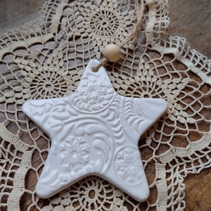 Kerámia fenyődísz  - karácsony - karácsonyi lakásdekoráció - karácsonyfadíszek - Meska.hu