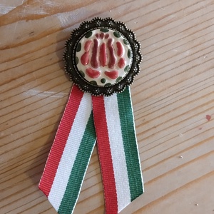 Kerámia kokárda, Ékszer, Kitűző és Bross, Kitűző, Kerámia, MESKA
