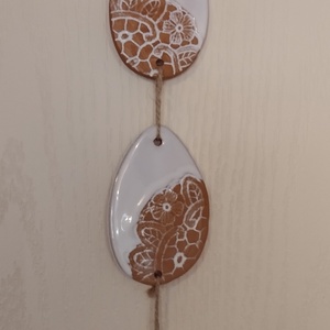 Húsvéti dísz, csipkemintás hármas  - ünnepi díszek, dekorációk - húsvéti díszek és dekorációk - húsvéti tojásfadíszek - Meska.hu