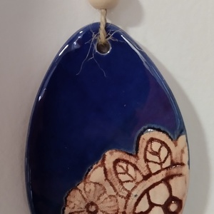 Húsvéti dísz, csipkemintás , Ünnepi díszek, dekorációk, Húsvéti díszek és dekorációk, Húsvéti tojásfadíszek, Kerámia, MESKA