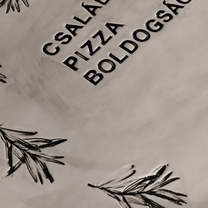 Pizza tányér, növény nyomatos - otthon & életmód - konyhafelszerelés, tálalás - tálalás - tányér & étkészlet - Meska.hu