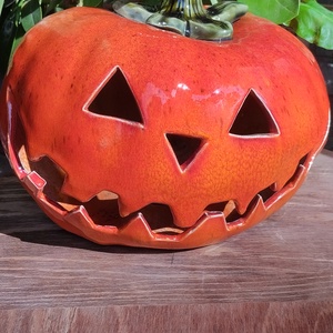 Kerámia tök nagy, töklámpás  - otthon & életmód - dekoráció - halloween - halloweeni tök és lámpás - Meska.hu