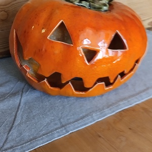 Kerámia tök nagy, töklámpás  - otthon & életmód - dekoráció - halloween - halloweeni tök és lámpás - Meska.hu