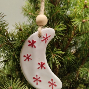 Kerámia fenyődísz , Karácsony, Karácsonyi lakásdekoráció, Karácsonyfadíszek, , MESKA