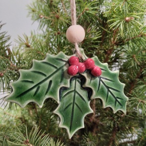 Kerámia fenyődísz , Karácsony, Karácsonyi lakásdekoráció, Karácsonyfadíszek, Kerámia, MESKA