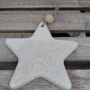 Kerámia fenyődísz , Karácsony, Karácsonyi lakásdekoráció, Karácsonyfadíszek, , MESKA