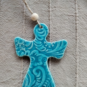 Kerámia fenyődísz , Karácsony, Karácsonyi lakásdekoráció, Karácsonyfadíszek, , MESKA