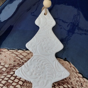 Fehér karácsonyfa dísz - karácsony - karácsonyi lakásdekoráció - karácsonyfadíszek - Meska.hu