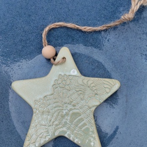 Kerámia fenyődísz  - karácsony - karácsonyi lakásdekoráció - karácsonyfadíszek - Meska.hu