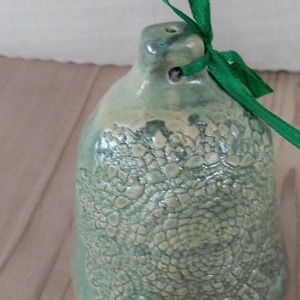 Kerámia csengő nagy  - karácsony - karácsonyi lakásdekoráció - karácsonyi lakásdíszek - Meska.hu