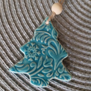 Kerámia fenyődísz , Karácsony, Karácsonyi lakásdekoráció, Karácsonyfadíszek, , MESKA