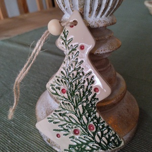 Kerámia fenyődísz - karácsony - karácsonyi lakásdekoráció - karácsonyfadíszek - Meska.hu