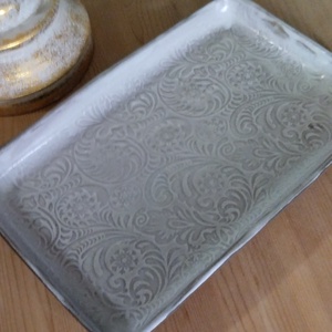 Kerámia kínáló tál szögletes  - Meska.hu