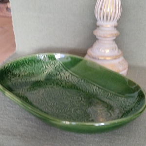 Kerámia kínáló tál ovális - otthon & életmód - konyhafelszerelés, tálalás - tálalás - kínálótál - Meska.hu